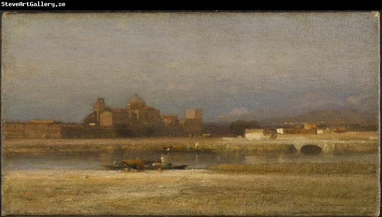 Samuel Colman On the Viga Outskirts of the City of Mexico